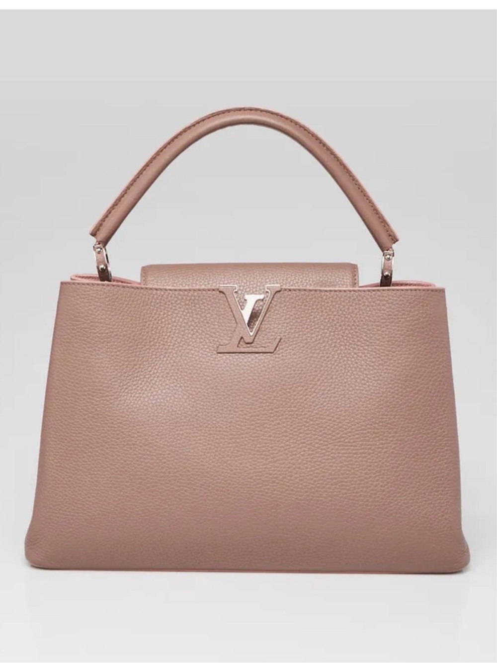 LOUIS VUITTON LV Capucines GM Shoulder Bag Taurillon Leather Taupe excellent